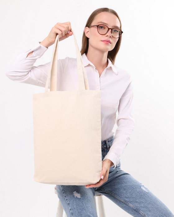 Zoozie Bags 0021 Bolso de mano de algodón 35 x 40 x 8 cm Crema